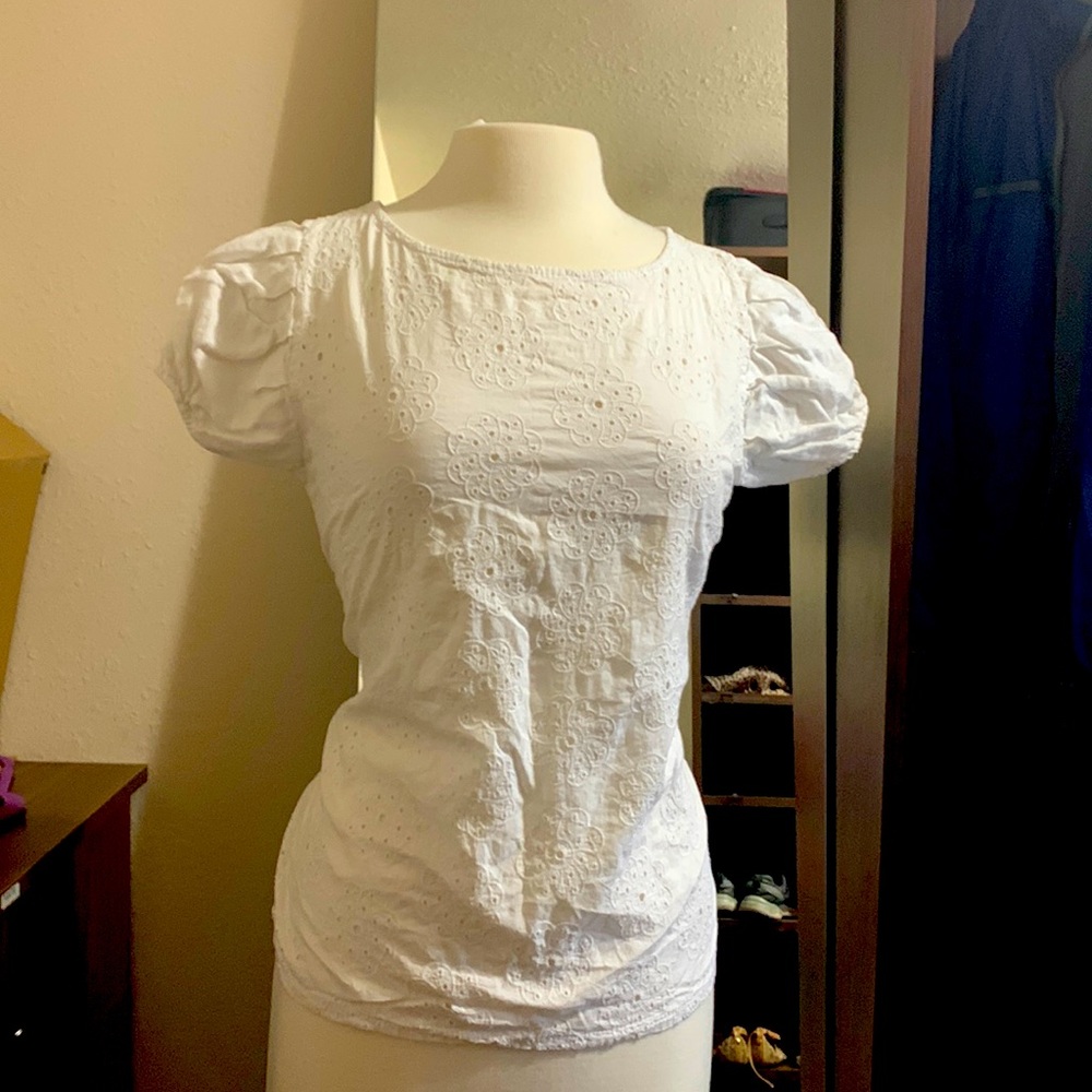 White floral top